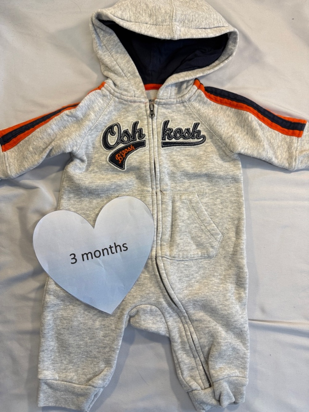 OshKosh B'gosh Gray and Red Hooded Footie Bunting Bag